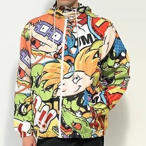 Members Only x Nickelodeon Kanji Multi Windbreaker Jacket - Size 4XL